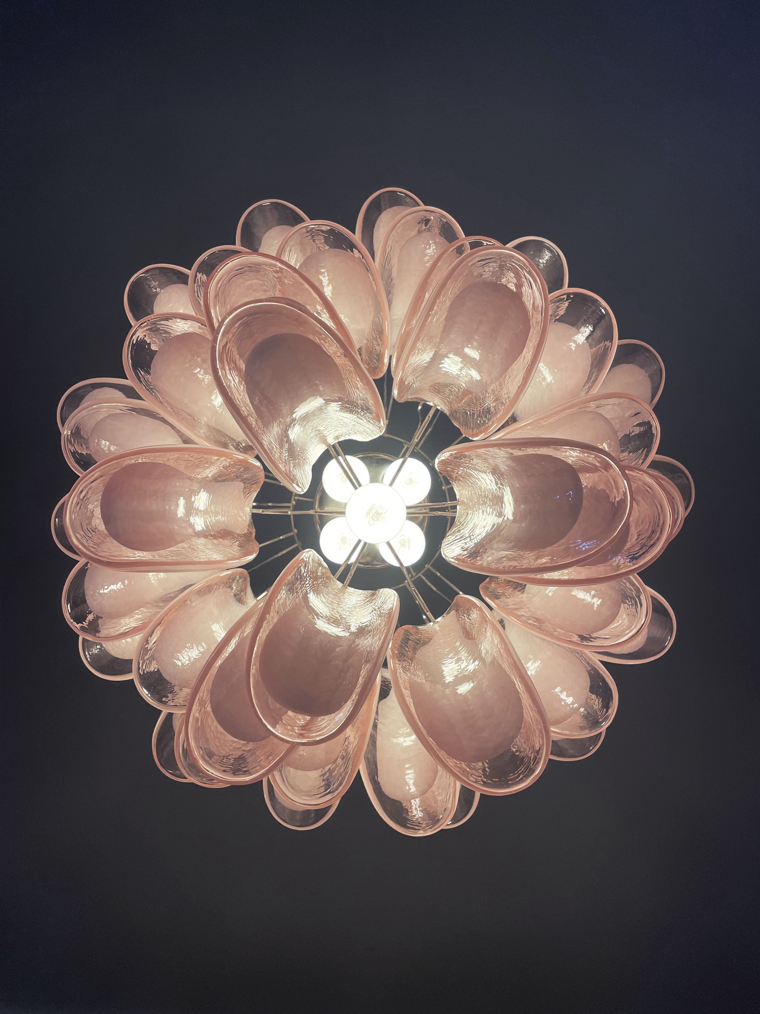 Murano Chandelier 41 Pink Petal Glass