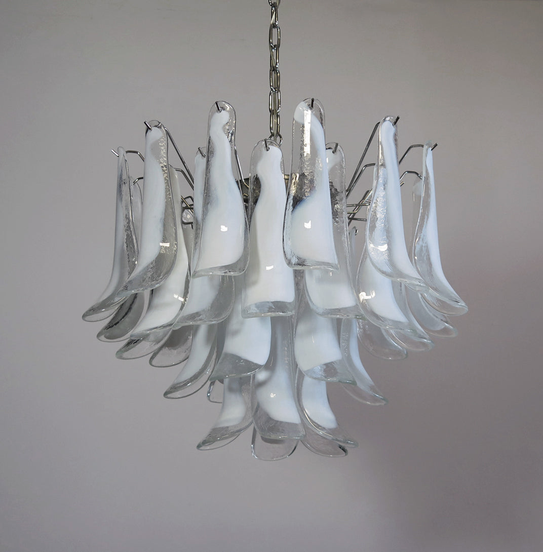 Murano Chandelier 36 Clear Petal Glasses