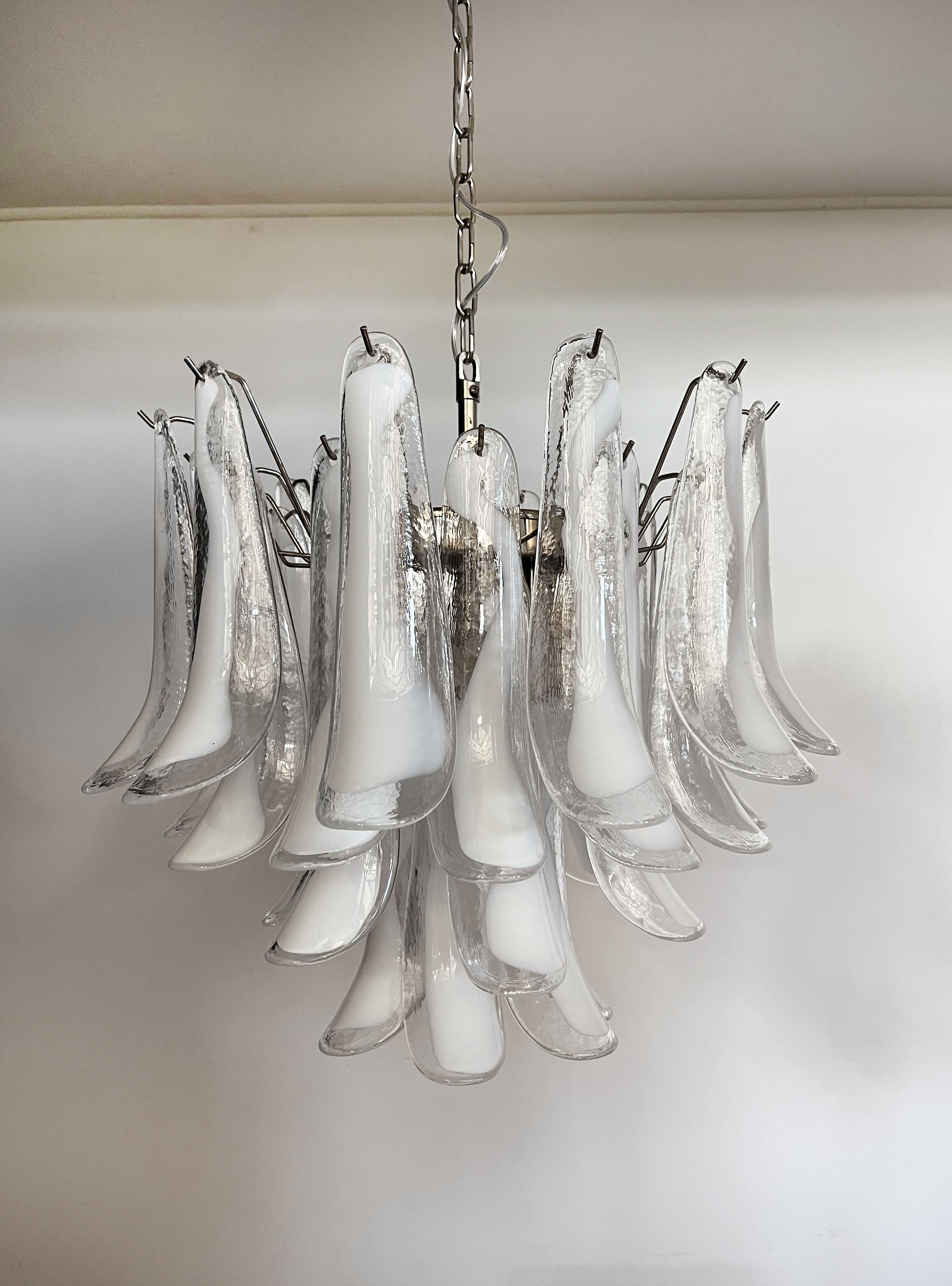 Murano Chandelier 36 Clear Petal Glasses