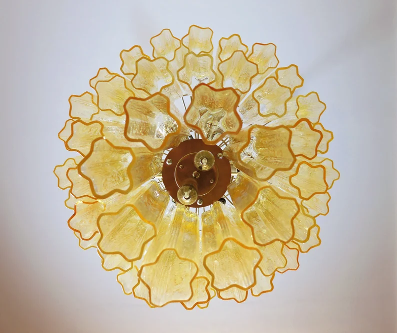 Murano Chandelier 48 Yellow Glass Tubes