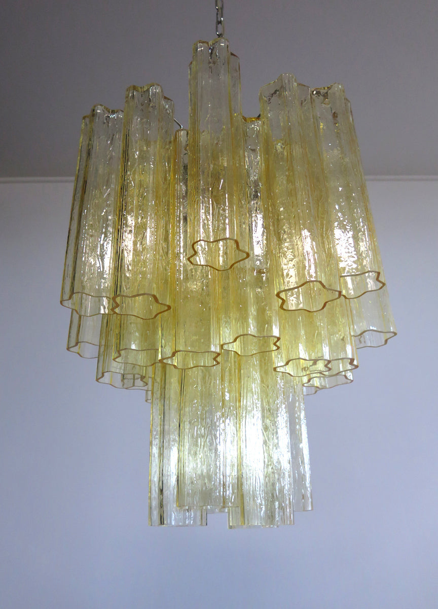 Murano Chandelier 30 Yellow Glass Tubes
