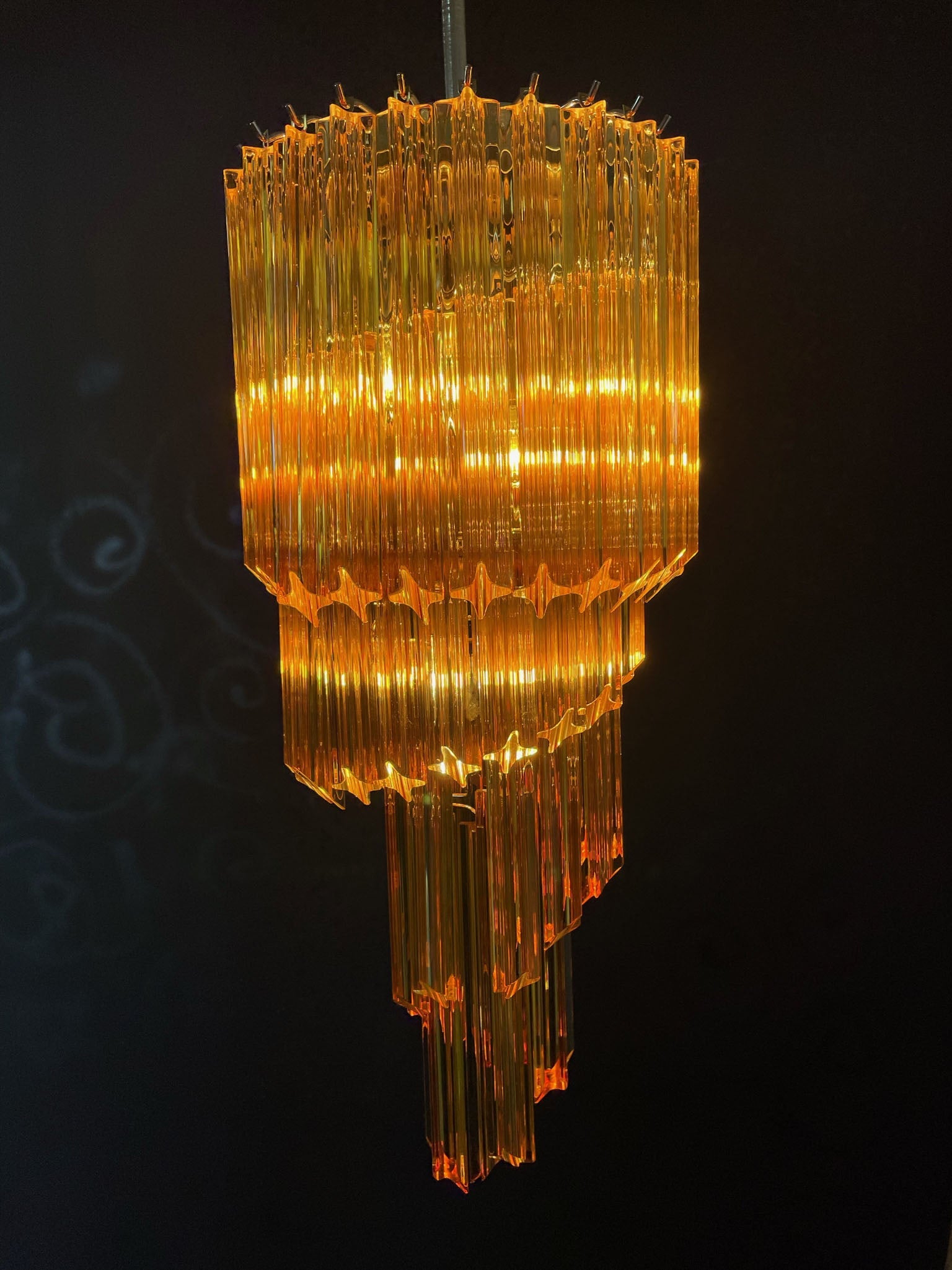 Murano Chandelier 54 Yellow Prism Glasses