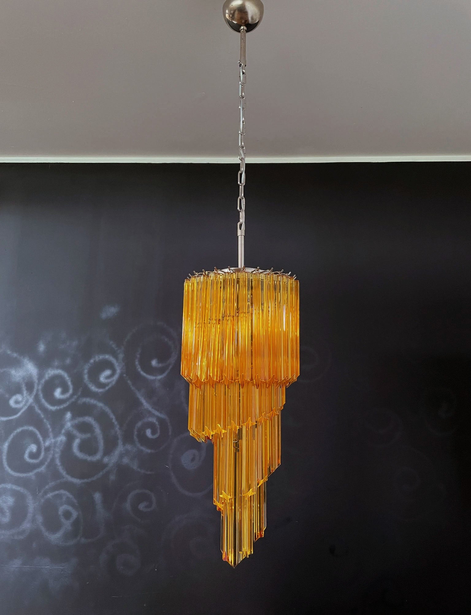 Murano Chandelier 54 Yellow Prism Glasses