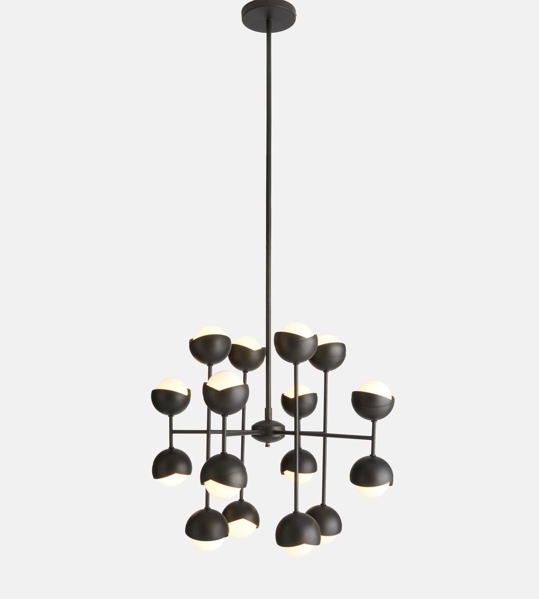 Seed Blackened Brass Chandelier 63"H