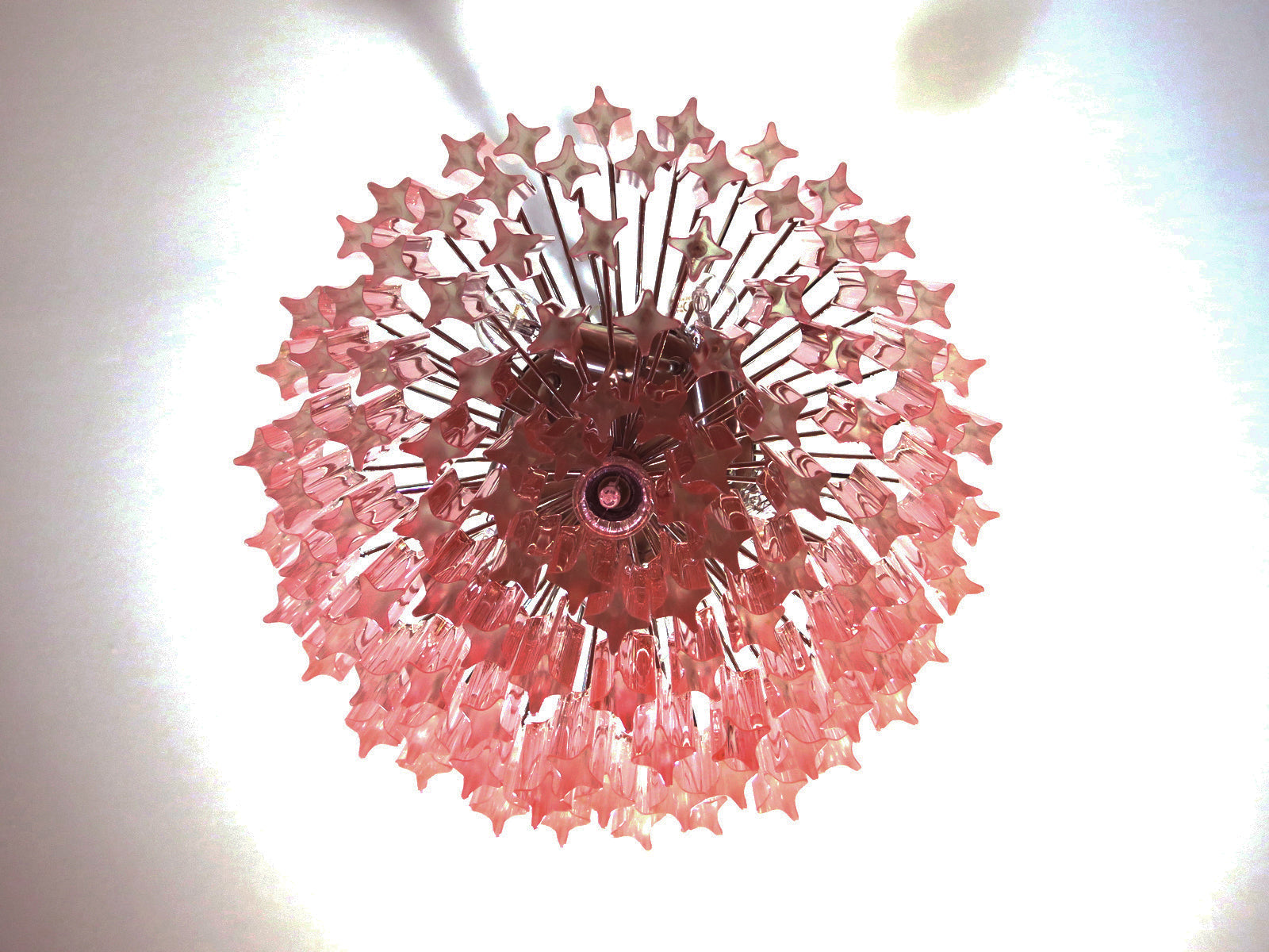 Murano Chandelier 107 Pink Prism Glass