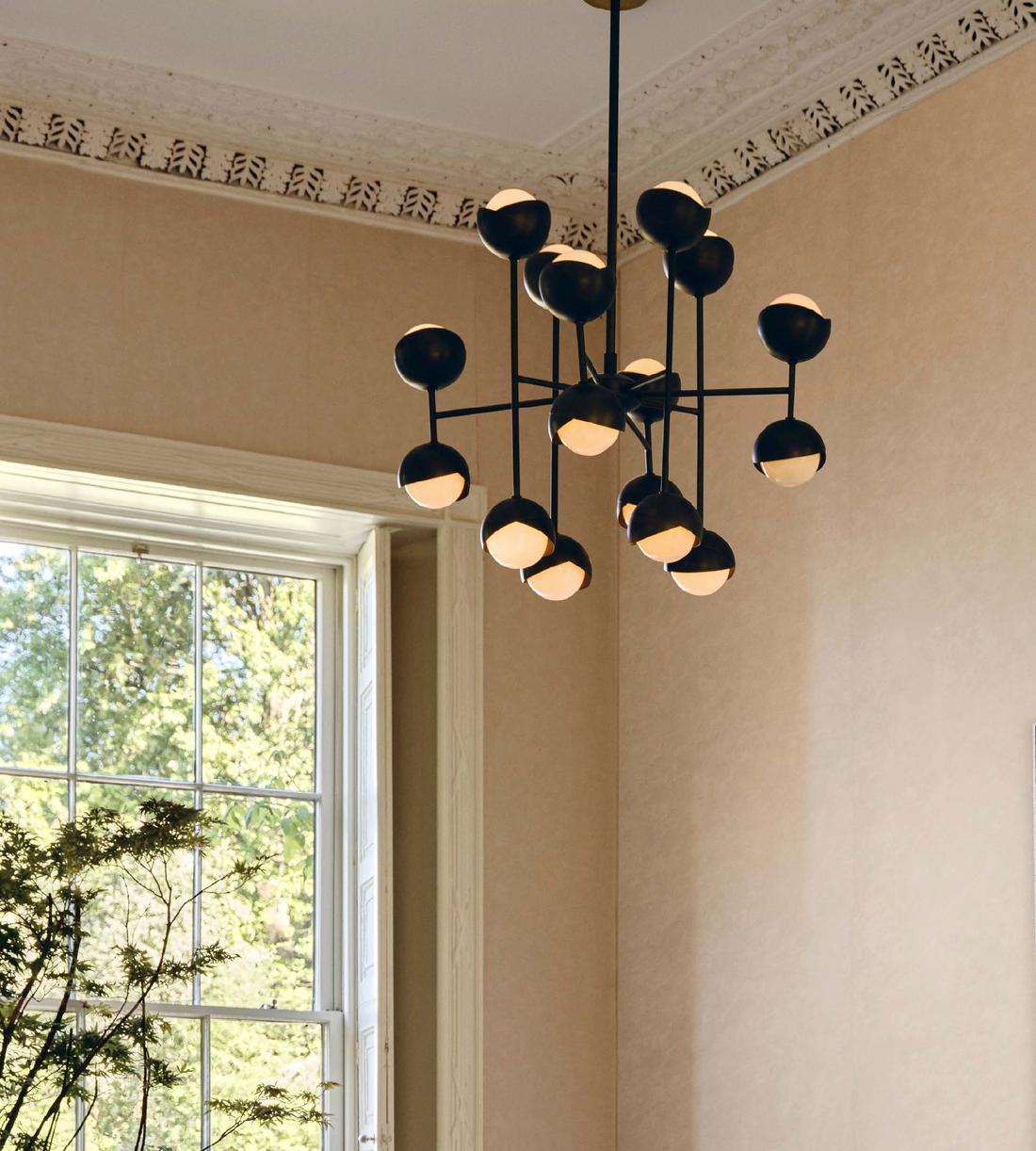 Seed Blackened Brass Chandelier 63"H