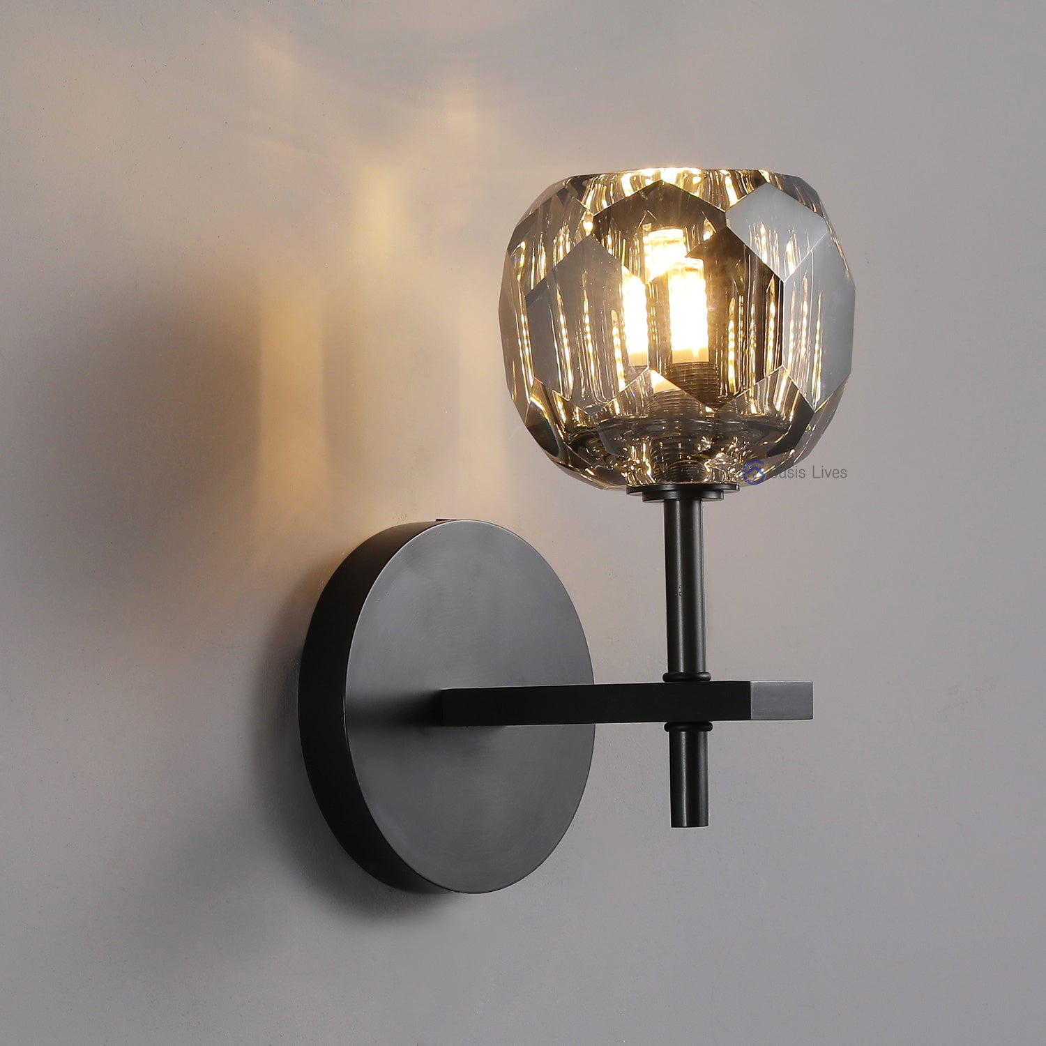 Boule Smoke Glass Sconce