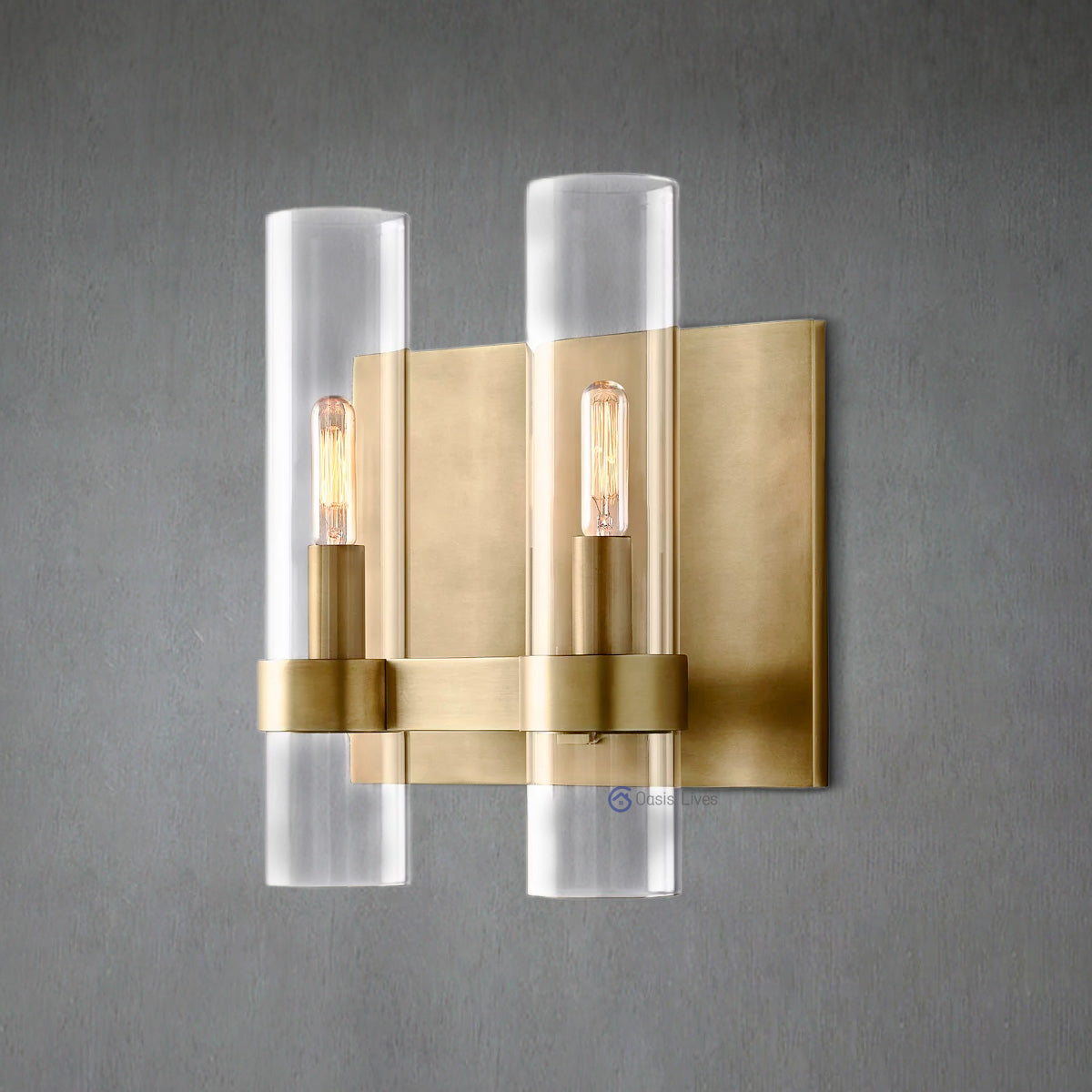 Ravel Modern Fashion Glass Double Sconce - Oasislives