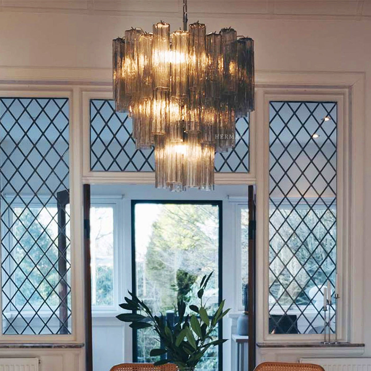 Murano Chandelier – 48 tubes – Smoked