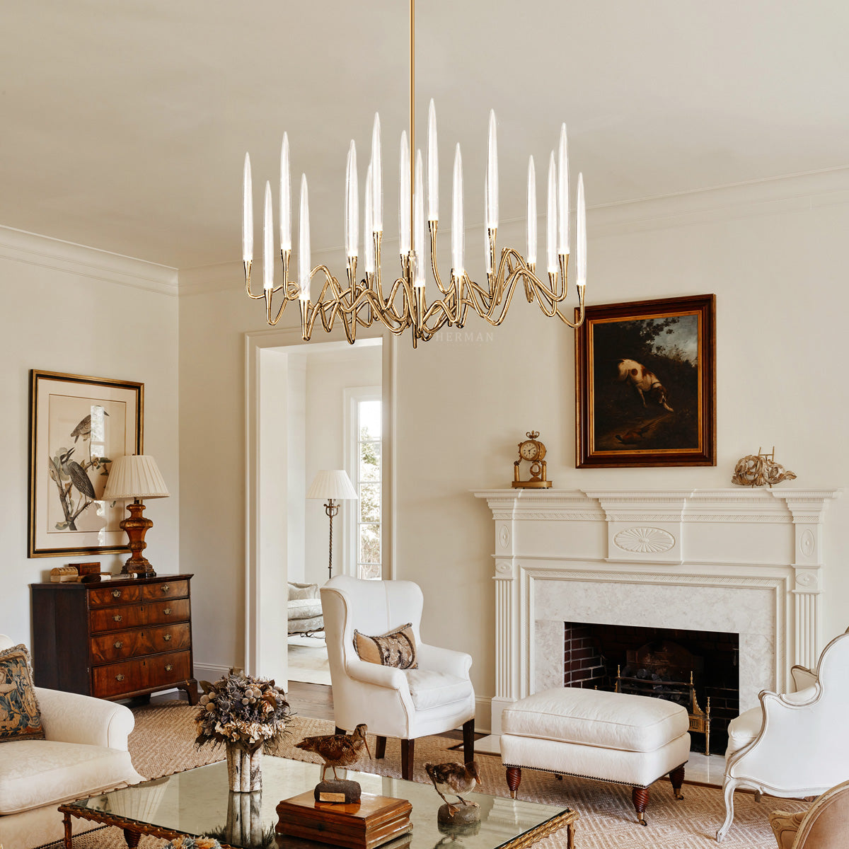 Pezzo Crystal Round Chandelier D33'' 47'' 55''