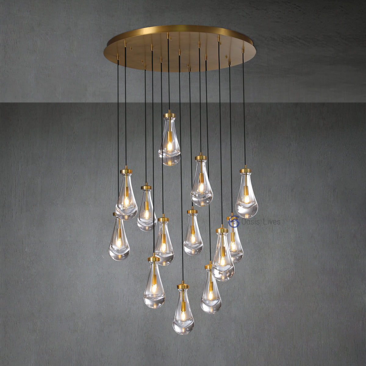 Modern Raindrop Chandelier Round / Rectangluar For Living Room Dinning Room