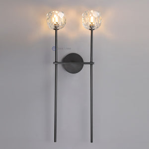 Boule Clear Crystal Grand Double Sconce 28''H - Oasislives