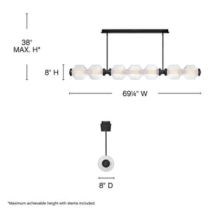 Reign 1 - Light LED Chandelier - Oasislives