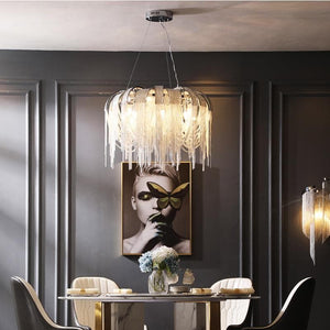 Pensy Luxury Aluminum Chain Tassel Chandelier - Oasislives