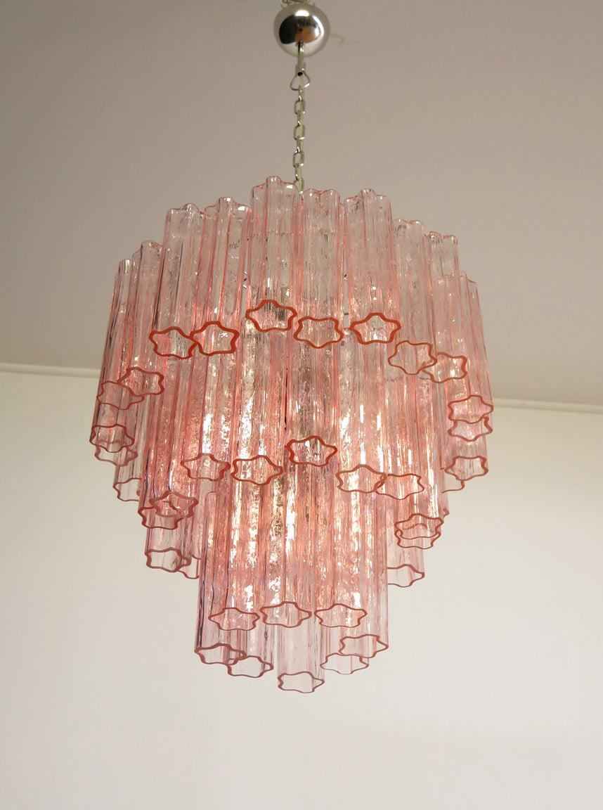 Murano Chandelier 48 Pink Glass Tubes