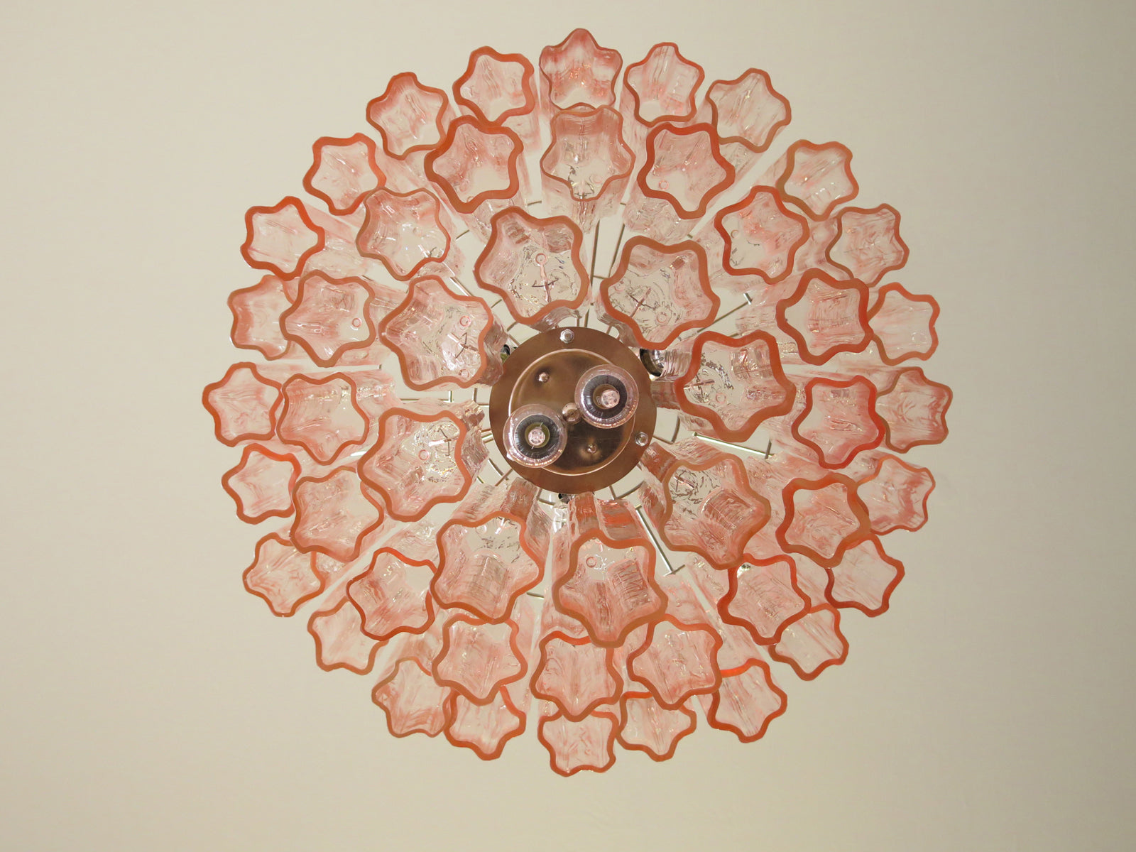 Murano Chandelier 48 Pink Glass Tubes