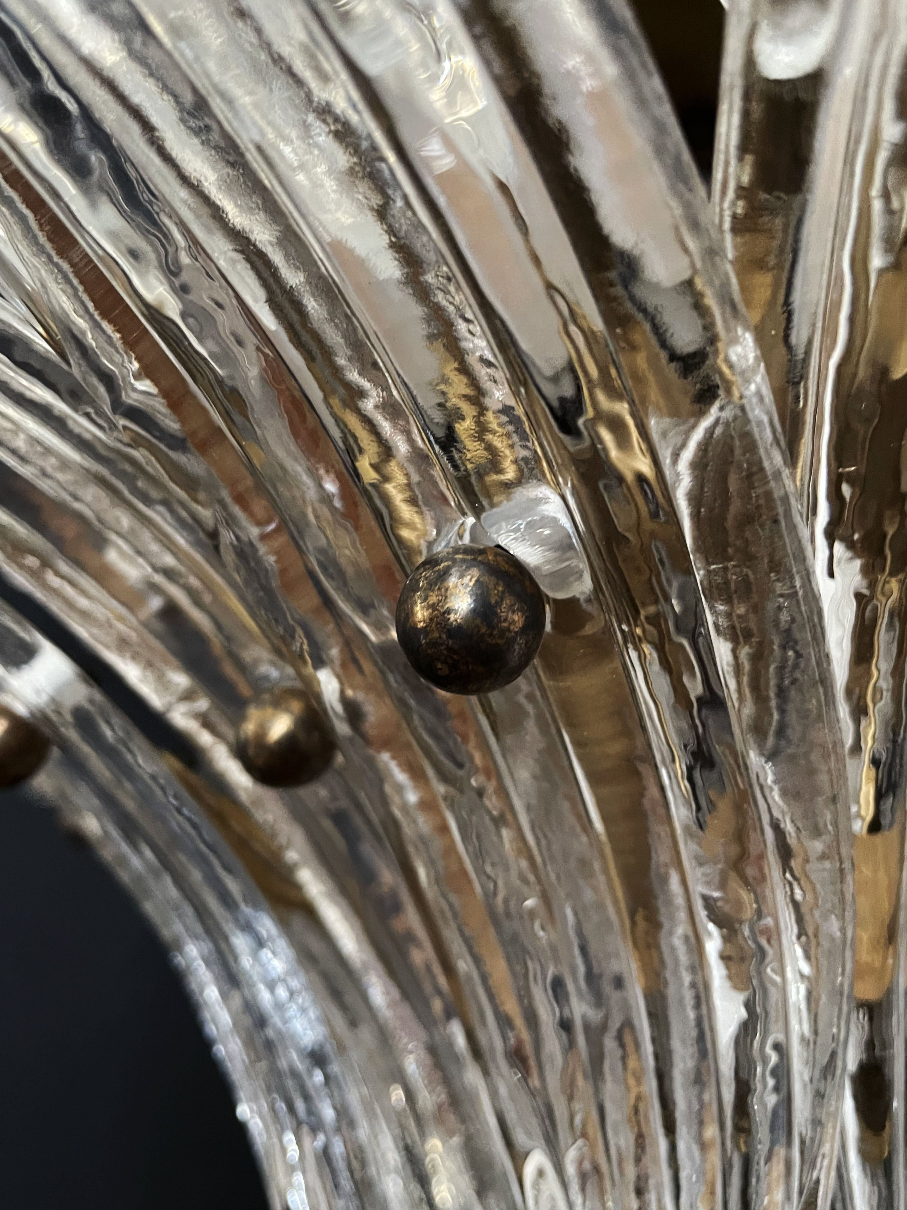 Murano Chandelier 163 Clear Palmette Glass