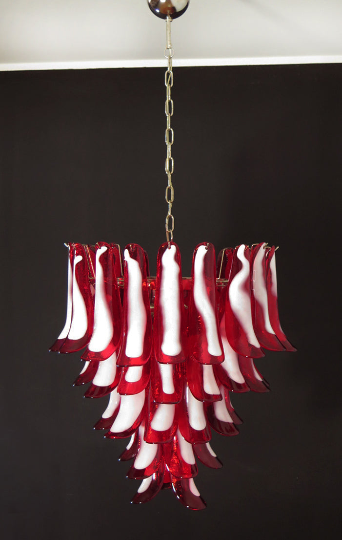 Murano Chandelier 52 Red Petal Glass