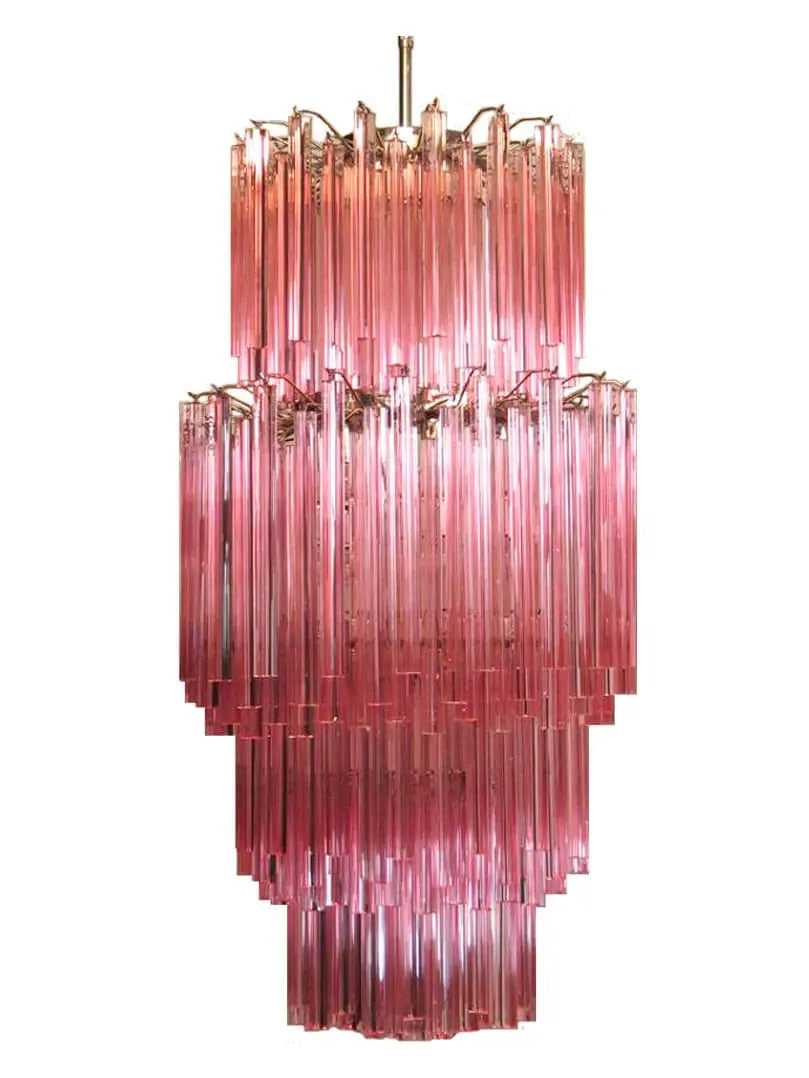 Murano Chandelier – Triedri – Pink – 242 prisms