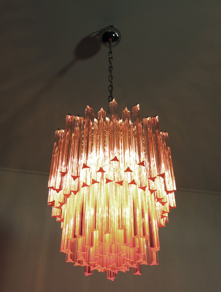Murano Chandelier 107 Pink Prism Glass