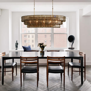 Amor Glass Oval Chandelier 54"W/65"W - Oasislives