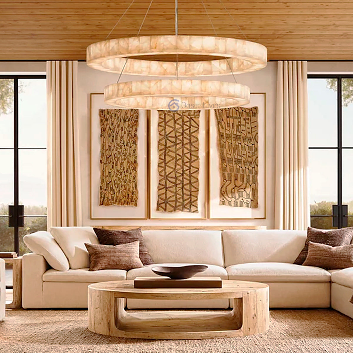 Rivage two-tier Round Chandelier 60" - Oasislives