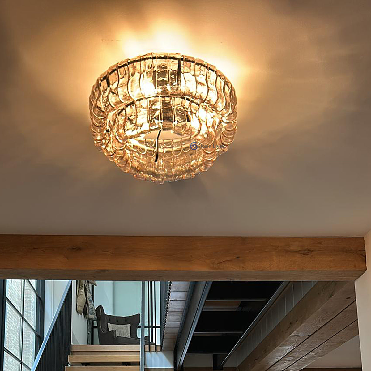 Amor 2-Tier Glass Round Flushmount 18" - Oasislives