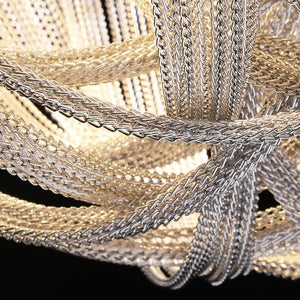 Pensy Luxury Plated Aluminum Chain Tassel Chandelier Diameter 24" 31" - Oasislives