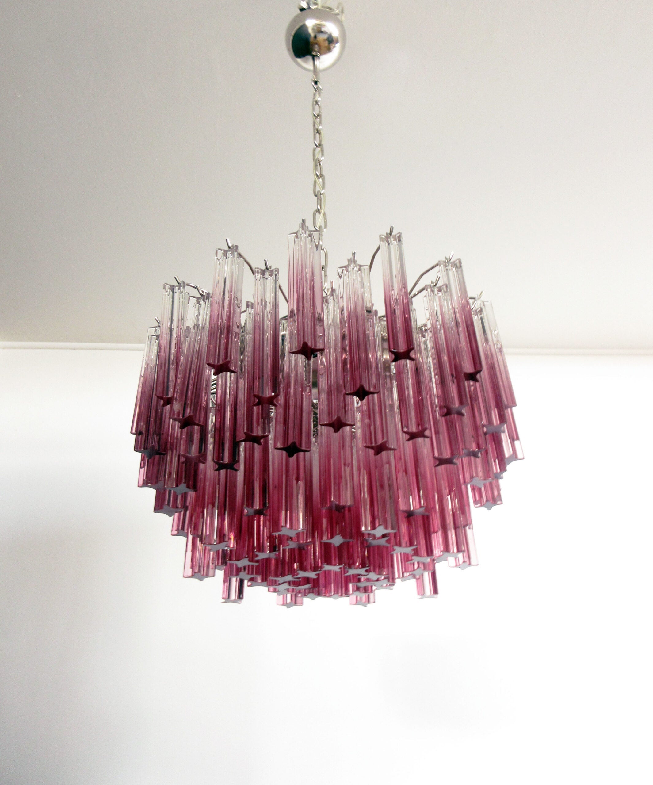 Murano Chandelier 107 Purple Prism Glass