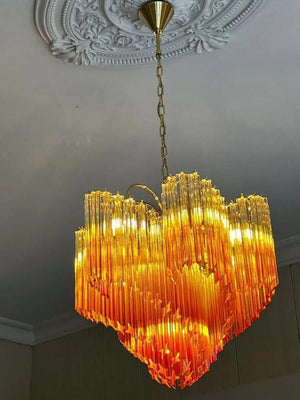 Murano Chandelier – Viennetta – 114 prisms – Amber - Oasislives