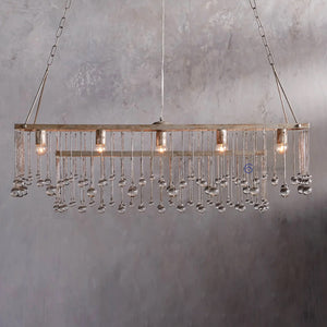Aubrey Crystal Ball Rectangular Chandelier 47" 60" - Oasislives