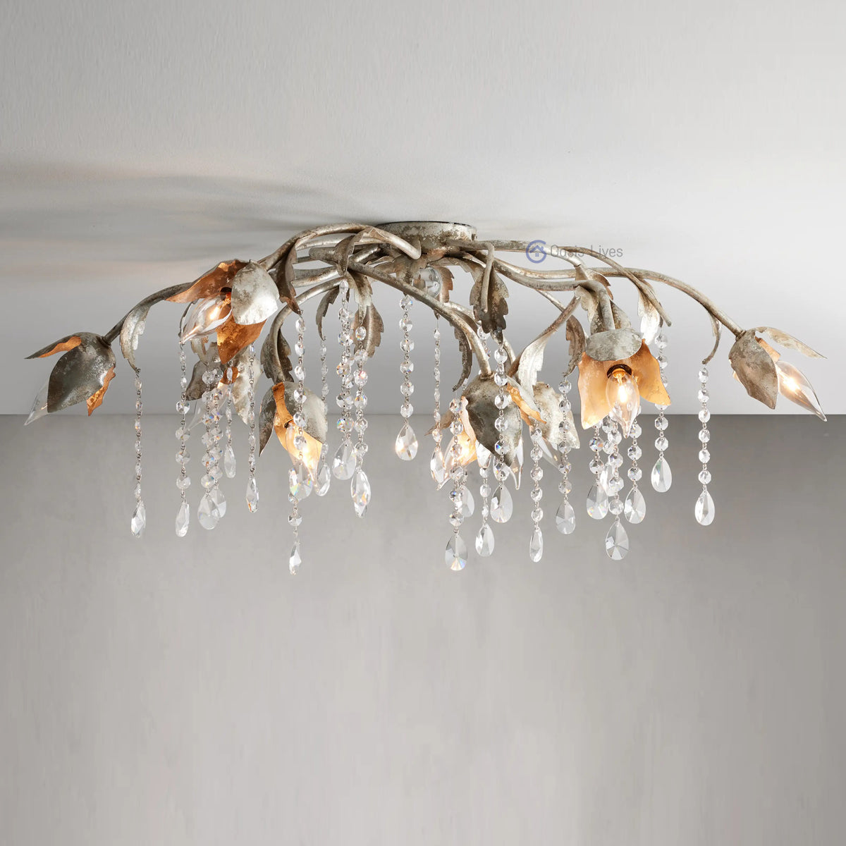 Gothic Viticcio Flushmount 23.5" 32"-Silver