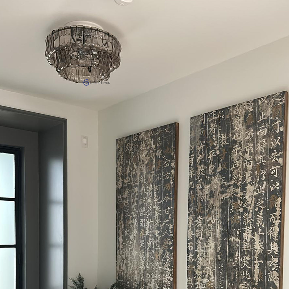 Amor 2-Tier Glass Round Flushmount 18" - Oasislives