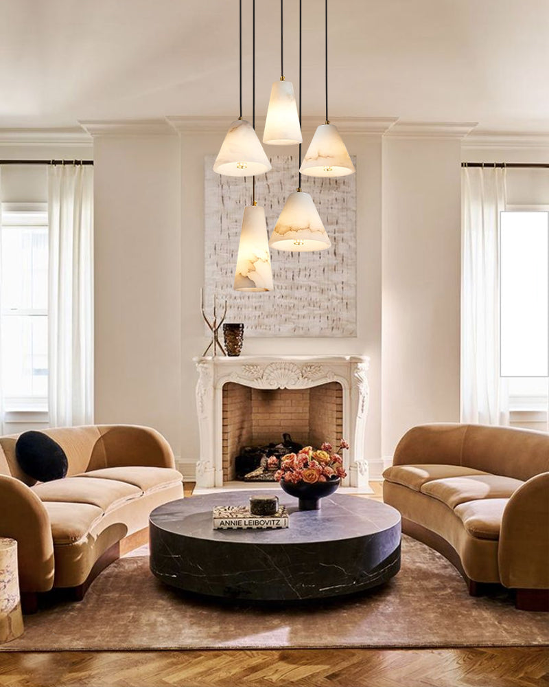 5 Sets of Cone Spanish Alabaster Shade Dome Ceiling Pendant Light Living room