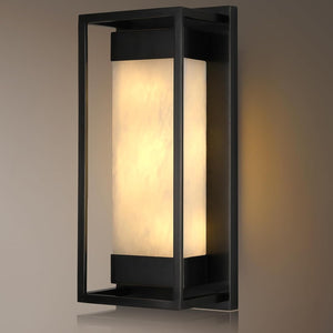 Square-Shaped Alabaster Wall Sconces - Fast Delivery-1-Luxehomezone