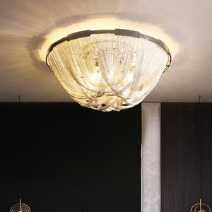 Pensy Luxury Aluminum Chain Tassel Flushmount - Oasislives