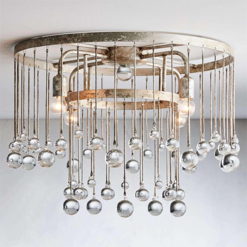 Aubrey Crystal Ball Flushmount Lamp - Oasislives
