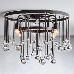 Aubrey Crystal Ball Flushmount Lamp - Oasislives