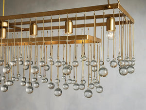 Aubrey Crystal Ball Rectangular Chandelier 47" 60" - Oasislives