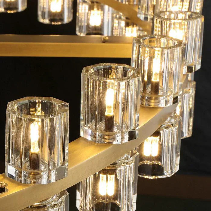 Arcachona Led Round Two-Tier Chandelier For Crystal Cup 60"
