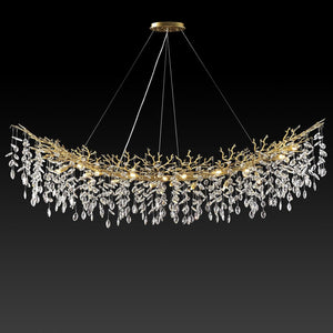 Modern Silver Crystal Glass Tree Branchs Chandelier 55" 72" - Fast Delivery-1-Luxehomezone