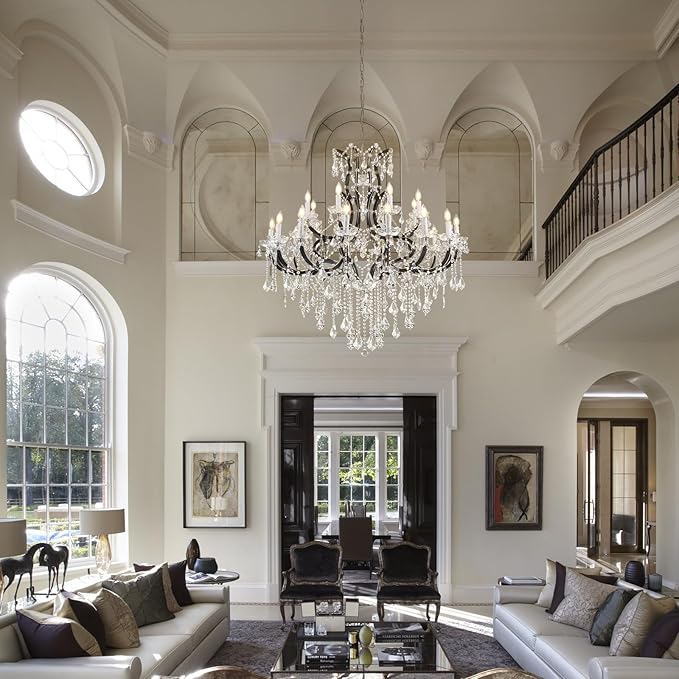 Luxurious Rococo Iron & Crystal Chandelier – Oasislives