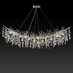 Modern Silver Crystal Glass Tree Branchs Chandelier 55" 72" - Fast Delivery-1-Luxehomezone