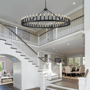 Vintage Filament Round Chandelier 64'' - Fast Delivery-1-Luxehomezone