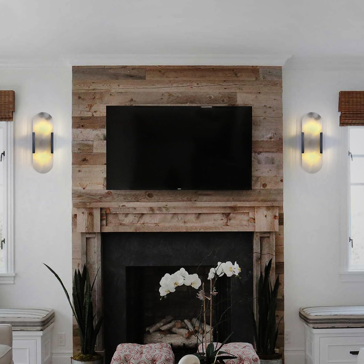 Trinidad Alabaster Wall Sconces 14" 20"