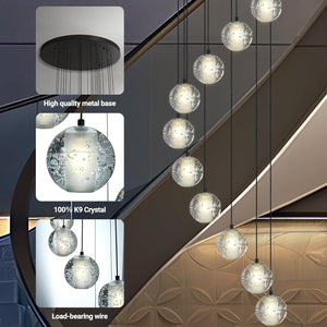 Large LED Pendant Chandeliers with Crystal Bubble Ball - Fast Delivery-1-Luxehomezone