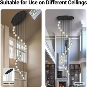 Large LED Pendant Chandeliers with Crystal Bubble Ball - Fast Delivery-1-Luxehomezone