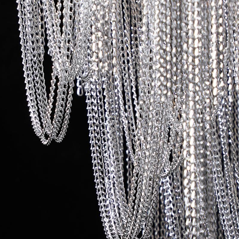 Pensy Luxury Hardware Aluminum Chain Tassel Table Lamp - Oasislives