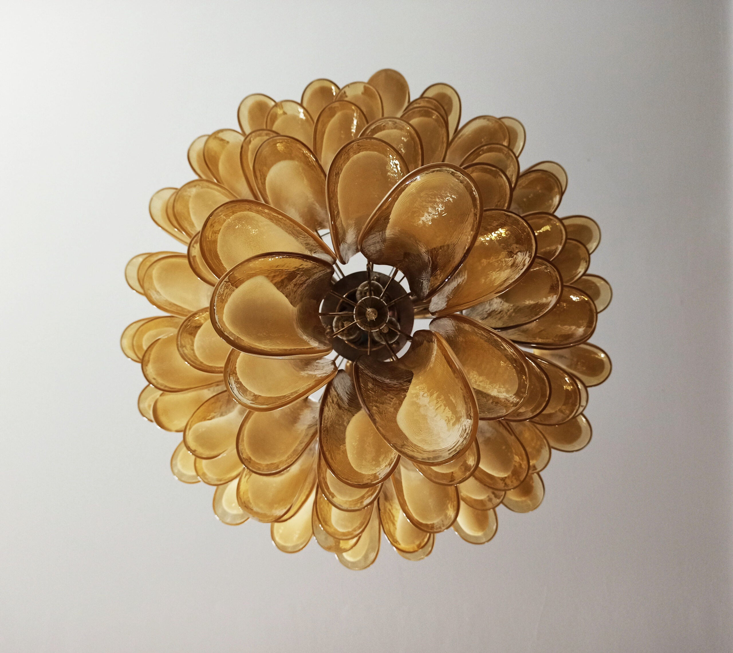 Murano Chandelier 75 Caramel-Colored Petal Glass