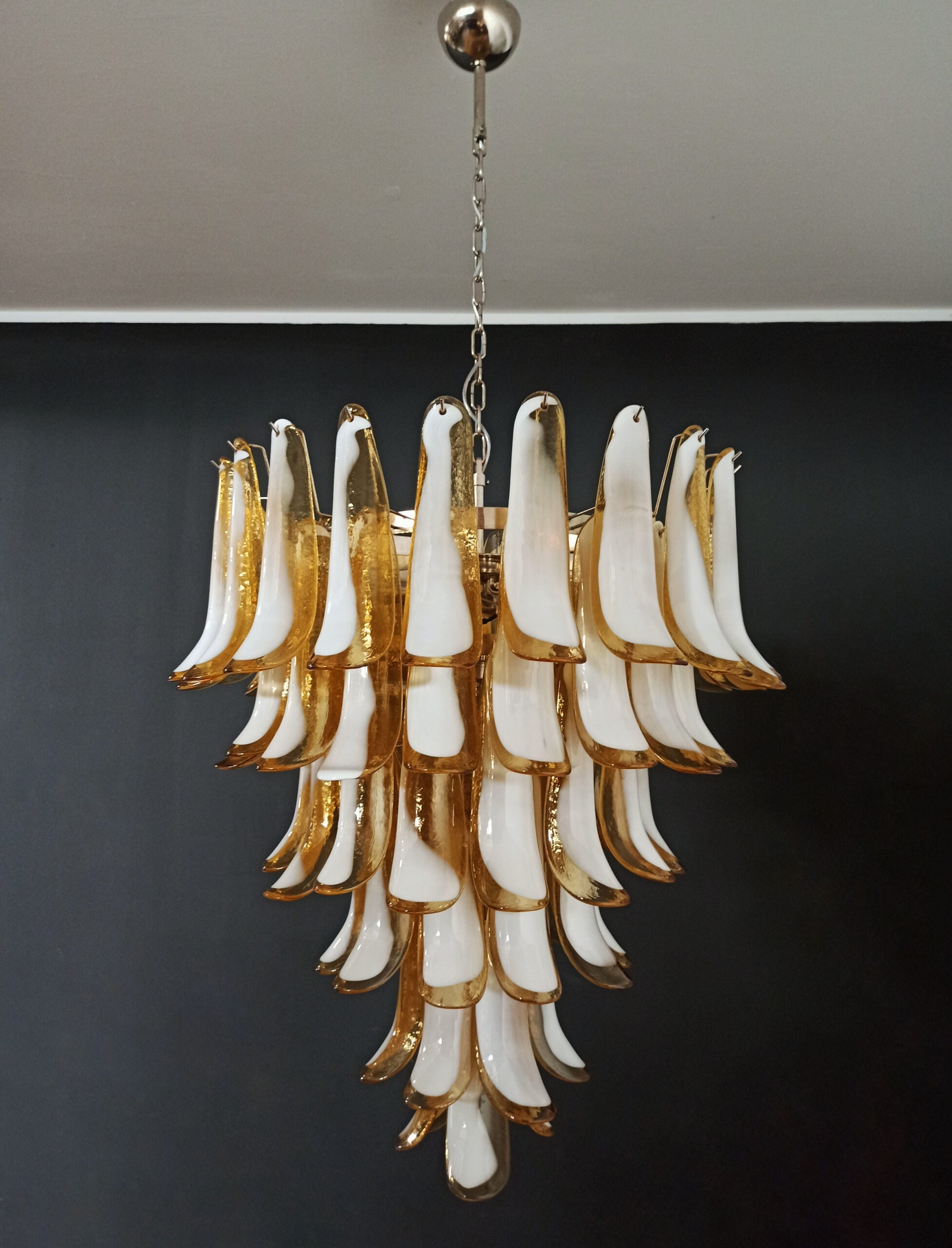 Murano Chandelier 75 Caramel-Colored Petal Glass
